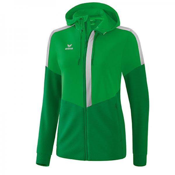 erima Damen-Trainingsjacke SQUAD - mit Kapuze fern green/smaragd/silver grey | 34