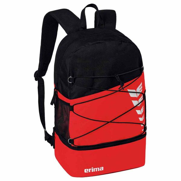 erima Rucksack SIX WINGS - mit Bodenfach rot/schwarz