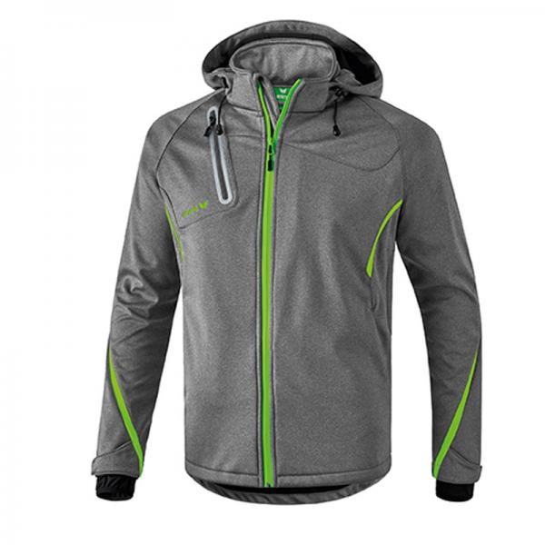 erima Softshell-Jacke Function BASIC grau melange/green gecko | 128