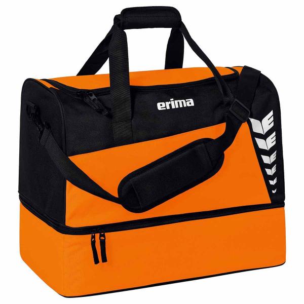 erima Sporttasche SIX WINGS -mit Bodenfach orange/schwarz | S