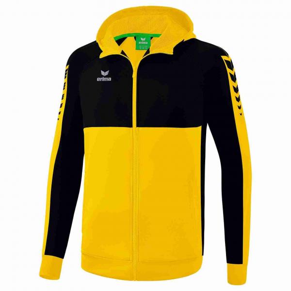 erima Trainingsjacke SIX WINGS - mit Kapuze gelb/schwarz | 116