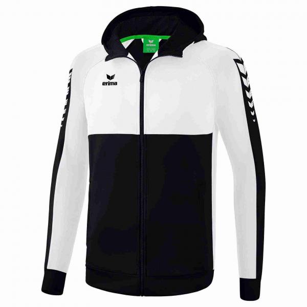 erima Trainingsjacke SIX WINGS - mit Kapuze schwarz/weiß | 116