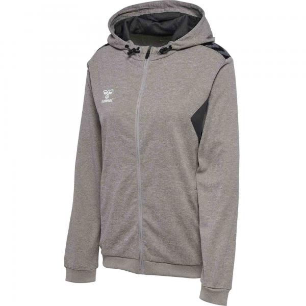 hummel Damen-Kapuzenjacke AUTHENTIC PL ZIP grey melange | XS