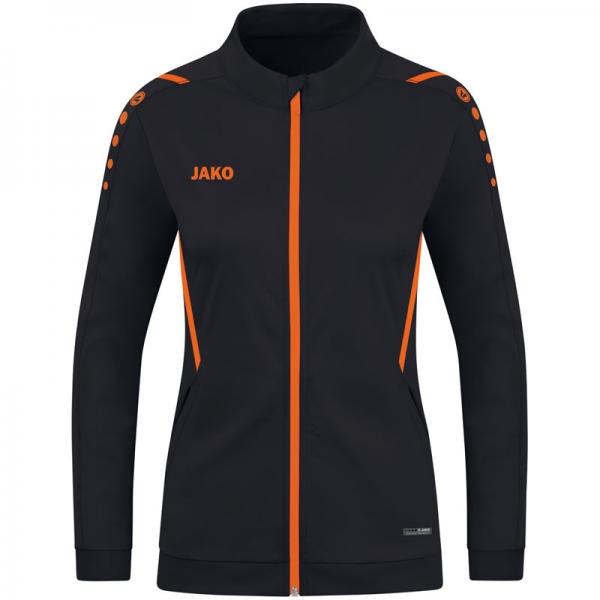 Jako Damen-Polyesterjacke CHALLENGE schwarz/neonorange | 34