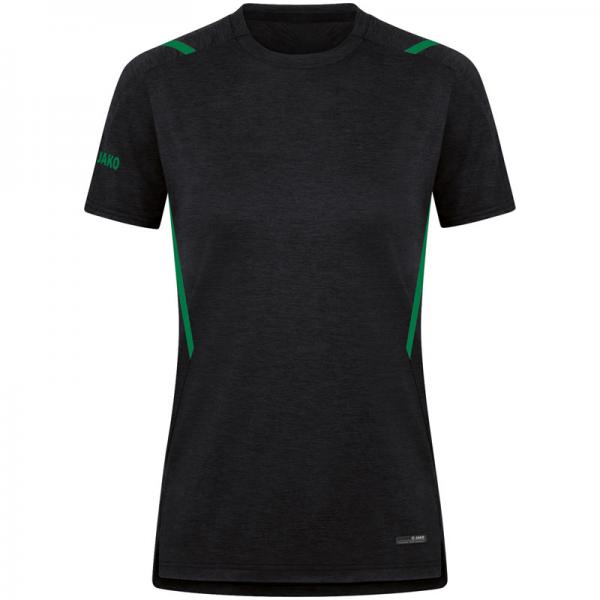 Jako Damen-T-Shirt CHALLENGE schwarz meliert/sportgrün | 34