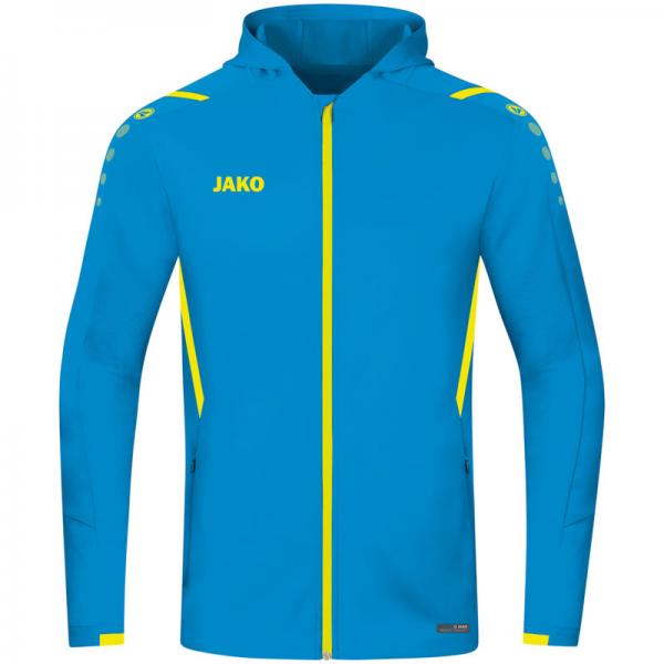 Jako Trainingsjacke CHALLENGE- mit Kapuze JAKO blau/neongelb | 128