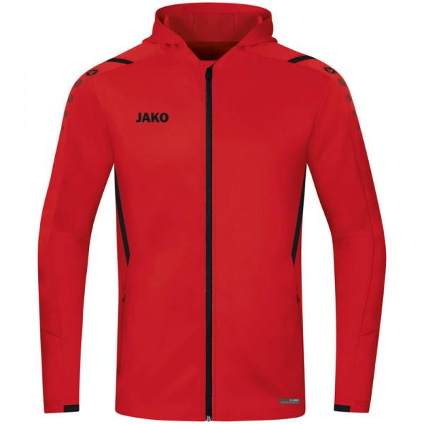 Jako Trainingsjacke CHALLENGE- mit Kapuze rot/schwarz | 128