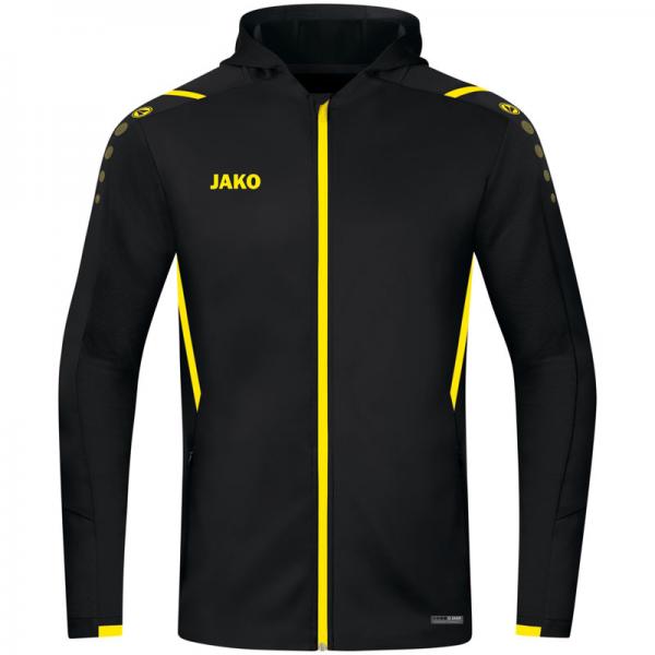 Jako Trainingsjacke CHALLENGE- mit Kapuze schwarz/citro | 128