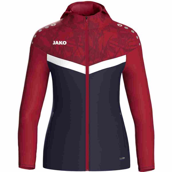 Jako Damen-Kapuzenjacke ICONIC marine/chili rot | 34