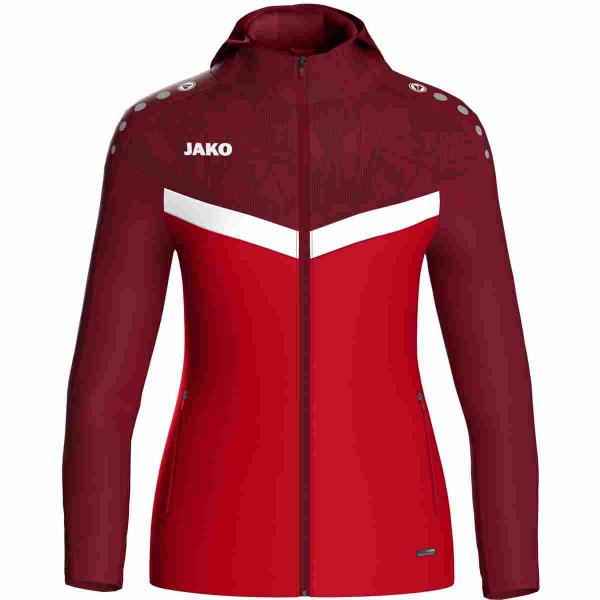 Jako Damen-Kapuzenjacke ICONIC rot/weinrot | 34