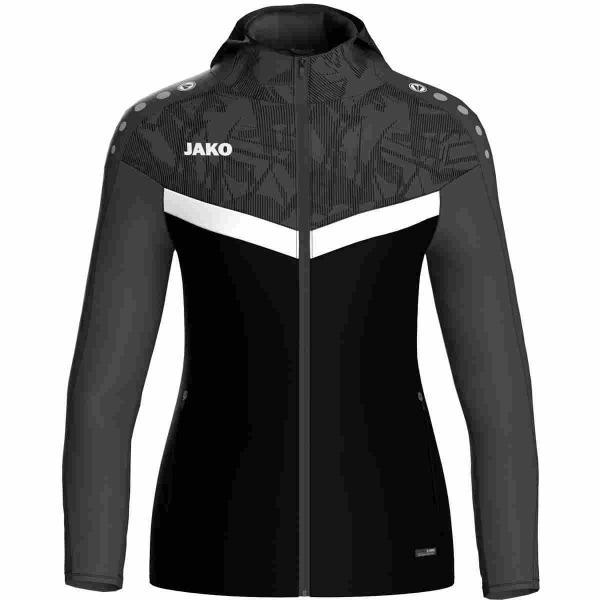 Jako Damen-Kapuzenjacke ICONIC schwarz/anthrazit | 34