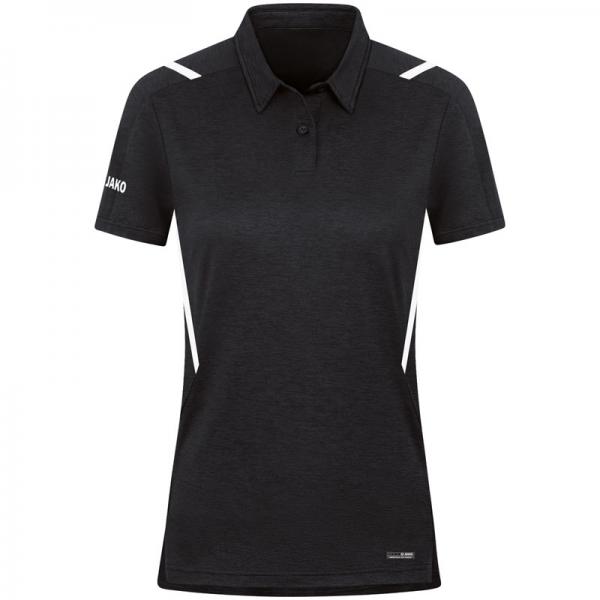 Jako Damen-Poloshirt CHALLENGE schwarz meliert/weiß | 34
