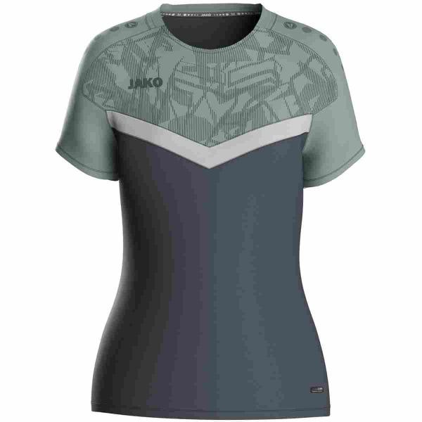 Jako Damen-Trainingsshirt ICONIC anthrazit light/mintgrün/soft grey | 34