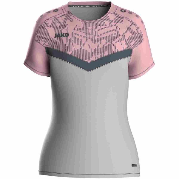 Jako Damen-Trainingsshirt ICONIC soft grey/dusky pink/anthra light | 34