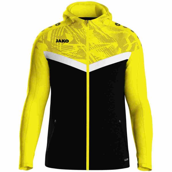 Jako Kapuzenjacke ICONIC schwarz/soft yellow | 128