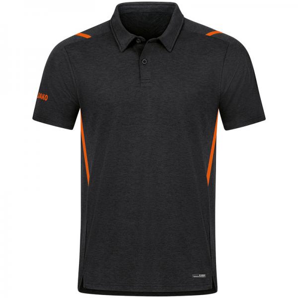 Jako Poloshirt CHALLENGE schwarz meliert/neonorange | S