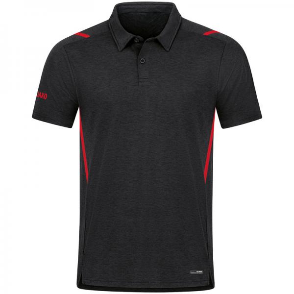 Jako Poloshirt CHALLENGE schwarz meliert/rot | S