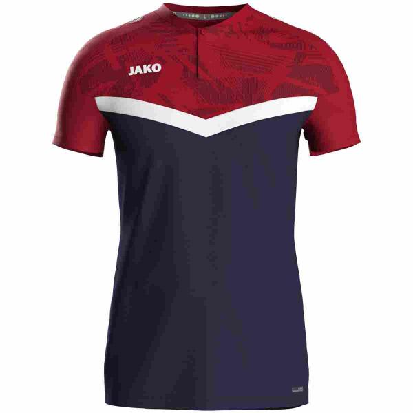 Jako Poloshirt ICONIC marine/chili rot | S