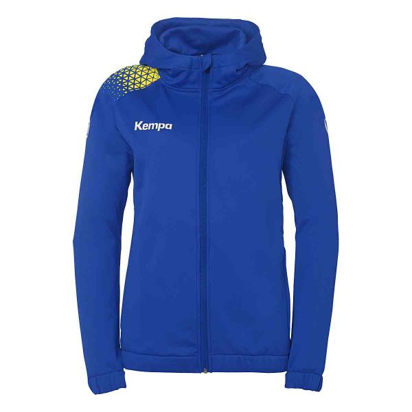 Kempa Damen-Kapuzenjacke AMBITION 28 royal/limonengelb | XS