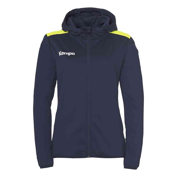 Kempa Damen-Kapuzenjacke EMOTION 27 marine/fluo gelb | XS