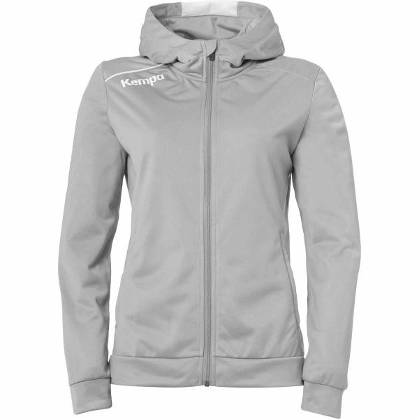 Kempa Damen-Kapuzenjacke PLAYER dark grau melange/weiß | XS