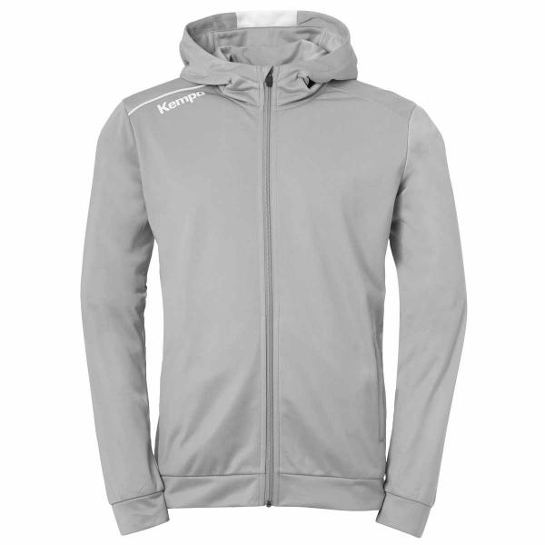 Kempa Kapuzenjacke PLAYER dark grau melange/weiß | 116