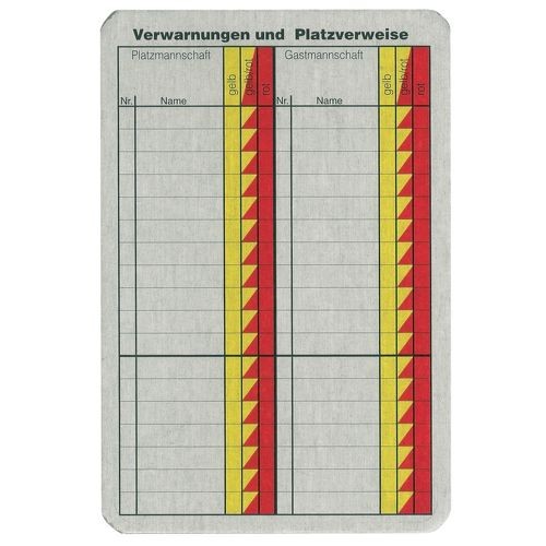 erima Schiedsrichter Spielnotizkarten Fußball 
