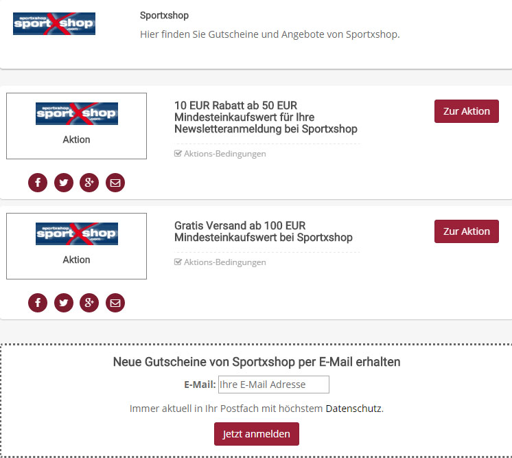 Falsche Gutscheincodes